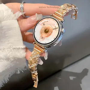 Fashion Metal Band Compatible with Huawei Watch Gt5 Pro 42mm, Garmin Venu 3s, Fossil Women's Diamond Replacement Strap