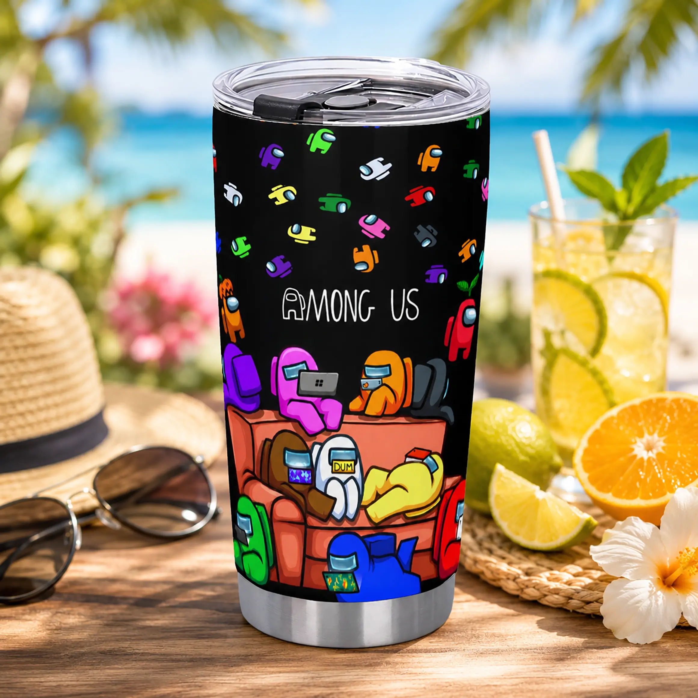 Among Us Insulated Tumbler Stainless Steel Leakproof Travel Coffee Cup Hot Cold Drinkware Office School Gaming Gift For Kids Teens Adults Fans