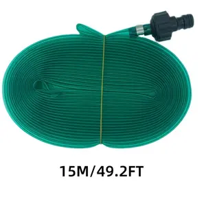 Upgraded Garden Irrigation Hose, Durable Garden Hose, PVC Watering Pipe with Quick Connector, Efficient Tap Connected Irrigation System for Lawn Flower Bed Vegetable Tree Watering & Trampoline Cooling Sprinkler