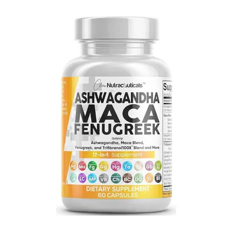 Clean Nutraceuticals Maca Root Capsules For Womens Ashwagandha Fenugreek Supplement with Tongkat Ali, Ginseng for Fitness & Wellness – Internal Fire