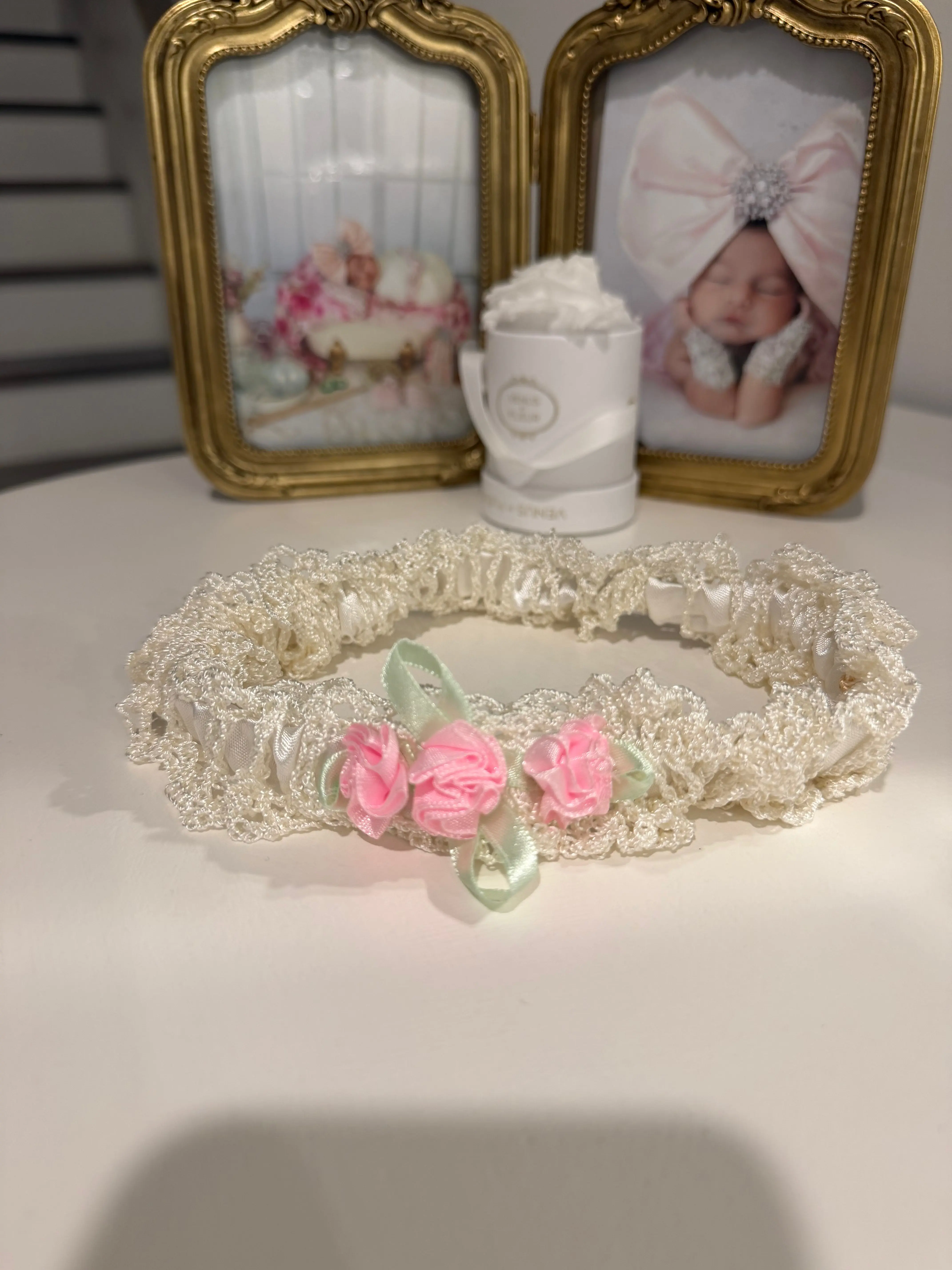 Pink Rose Heirloom Headband