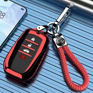 for Toyota Key Fob Cover car key case fits 2025 2024 Grand Highlander Camry Crown signia Highlander Venza Land cruiser accessories, Black, Silver, Blue, Red