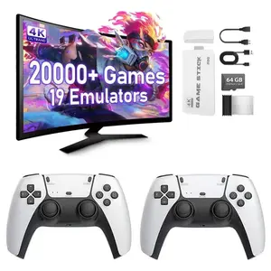 Wireless Retro Gaming Console with Dual Controllers, over 20,000 Games & 19 Emulators, 4K HD Output, 64GB Memory, Plug-And-Play TV Gamepad, Wireless Game Stick, Video Gamepad Console
