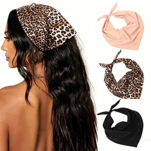 AWAYTR 3Pack Triangle Head Scarf Hair Bandanas Head Kerchief for Women Girls Tie-Back Boho Hair Scarf Headband Bandana