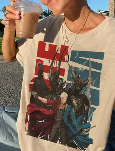 Devil may Cry Dante x Vergil  anime  character unisex tshirt