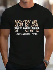 100% Cotton Physical Therapist Assistant PTA Physical Therapy Assistant T-Shirt Women's Men's Graphic Tee Crew Neck summer vacation Tops