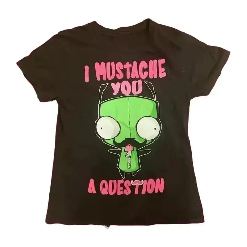 Women's Y2K Grunge Goth Kpop Emo Short-Sleeve Graphic Baby Tee - 90s Vintage Casual Everyday Comfortable Streetwear Top, Downtown Girl Summer Style Outfit, Gift For Her