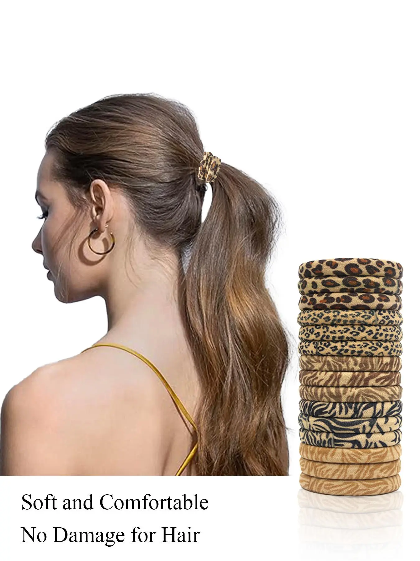 High Stretch Leopard Pattern Elastic Hair Ties, Elastic Hair Accessory, Fashion Hair Accessories for Women & Girls, Minimalist Headwear Suitable for Thick Hair, Wavy Curly Scrunchies, Fashionable Hair Accessories, Elastic Band Scrunchie