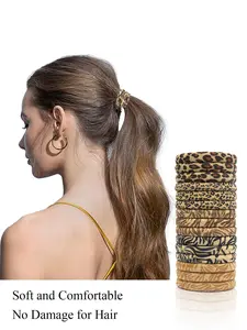 High Stretch Leopard Pattern Hair Tie, Elastic Hair Accessory, Fashion Hair Accessories for Women & Girls, Minimalist Headwear Suitable for Thick Hair, Wavy Curly Scrunchies