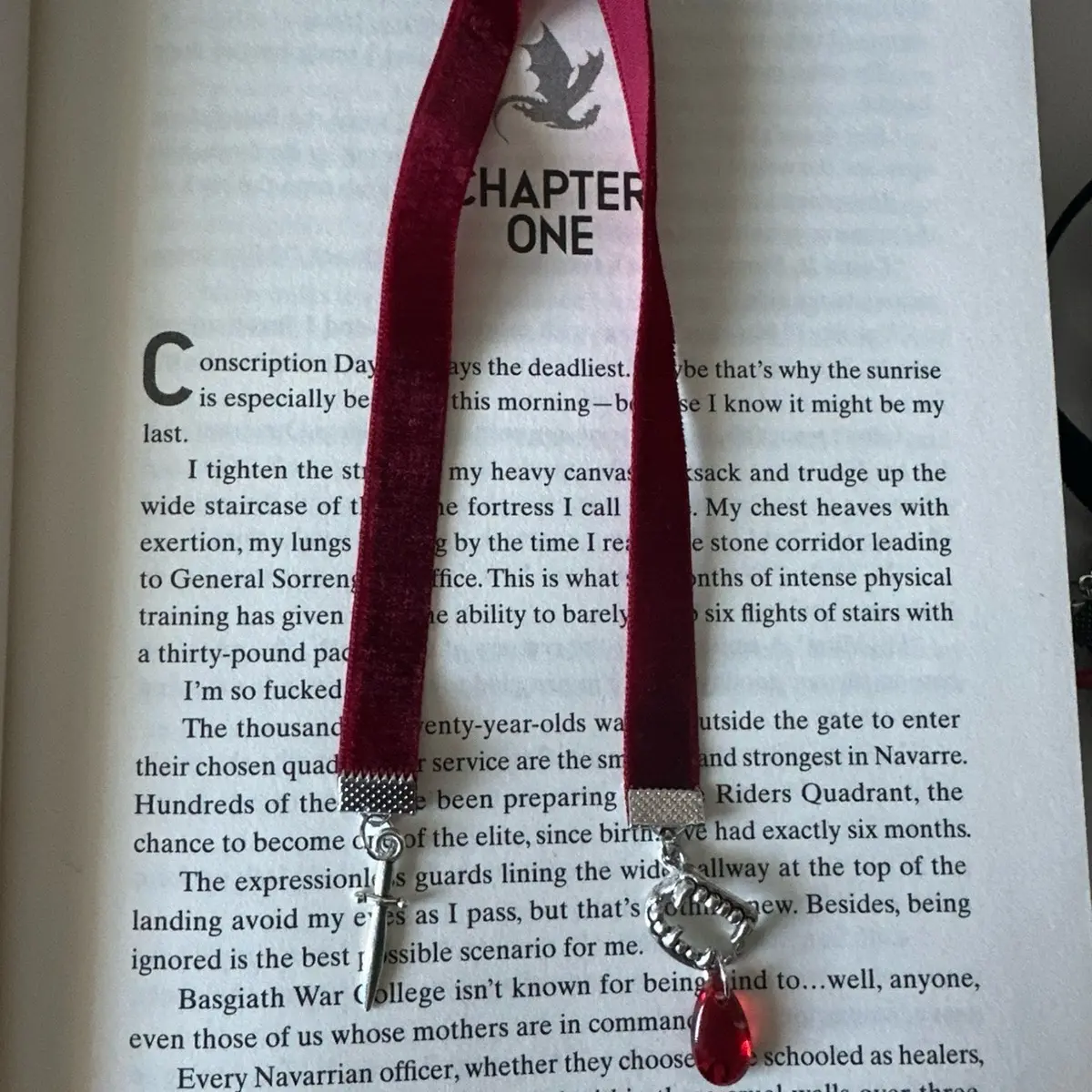 Vampire inspired velvet ribbon bookmark