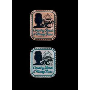 Country Roads and Messy Buns Acrylic Laser Engraved Hat Patch