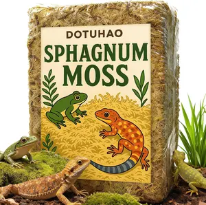 Sphagnum Moss for Reptiles, 1.1LB Terrarium Reptiles Moss Green Dried, Moss Bedding for Turtles, Frogs, Snake, Gecko Reptile Substrate (1.1 LB)