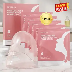 Deep Collagen Face Mask Overnight, Bio- Collagen Mask Real Deep Mask, Hydrating Hydrogel Masks with Low Molecular Collagen for Firming, Elasticity, Pore Minimizing 40g x 5ea Mothers Day Gifts