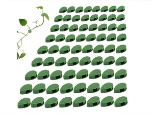 72 Pcs Plant Climbing Wall Fixture Clips, Plant Fixer Invisible Wall Vines Fixing Clips with 72 Pcs Acrylic Adhesive Sticker, Self-Adhesive Hook Plant Vine Support Holder