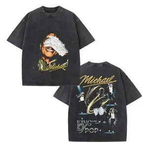 2026 Michael Jackson Biopic Movie Washed Cotton T-Shirt, King Of Pop Graphic Fan Merch Tee