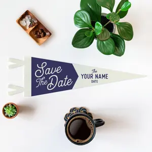 Custom Save The Date Wedding Sign Felt Pennant