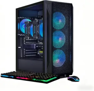 STGAubron Dual CPU Gaming PC, Dual Intel i7 Xeon E5 up to 3.7GHz, Radeon RX 580 8G, 16G DDR4, 512G SSD, WiFi 6, BT 5.0, RGB Fan x 4, Windows 11 Pro
