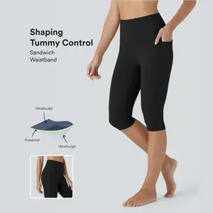 Halara UltraSculpt High Waisted Tummy Control Pedal Pusher Yoga Leggings with Pockets