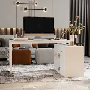 FUFU&GAGA L-shaped executive desk With Drawer Cabinet for Home and Office