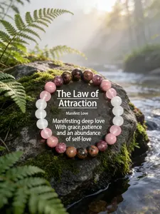 True Love Manifestation Garnet Crystal Stone Energy Beaded Bracelet, Attracts Deep Romance, Suitable for Men and Women, Perfect for Daily Wear