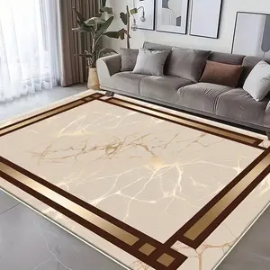 1pc Marble Pattern Area Rug, Geometric Pattern Rug, Soft Area Rug, Modern Area Rug, Decorative Rug, Easy to Maintain and Clean, Washable Carpet for All Seasons, Ideal for Living Room and Bedroom Decor