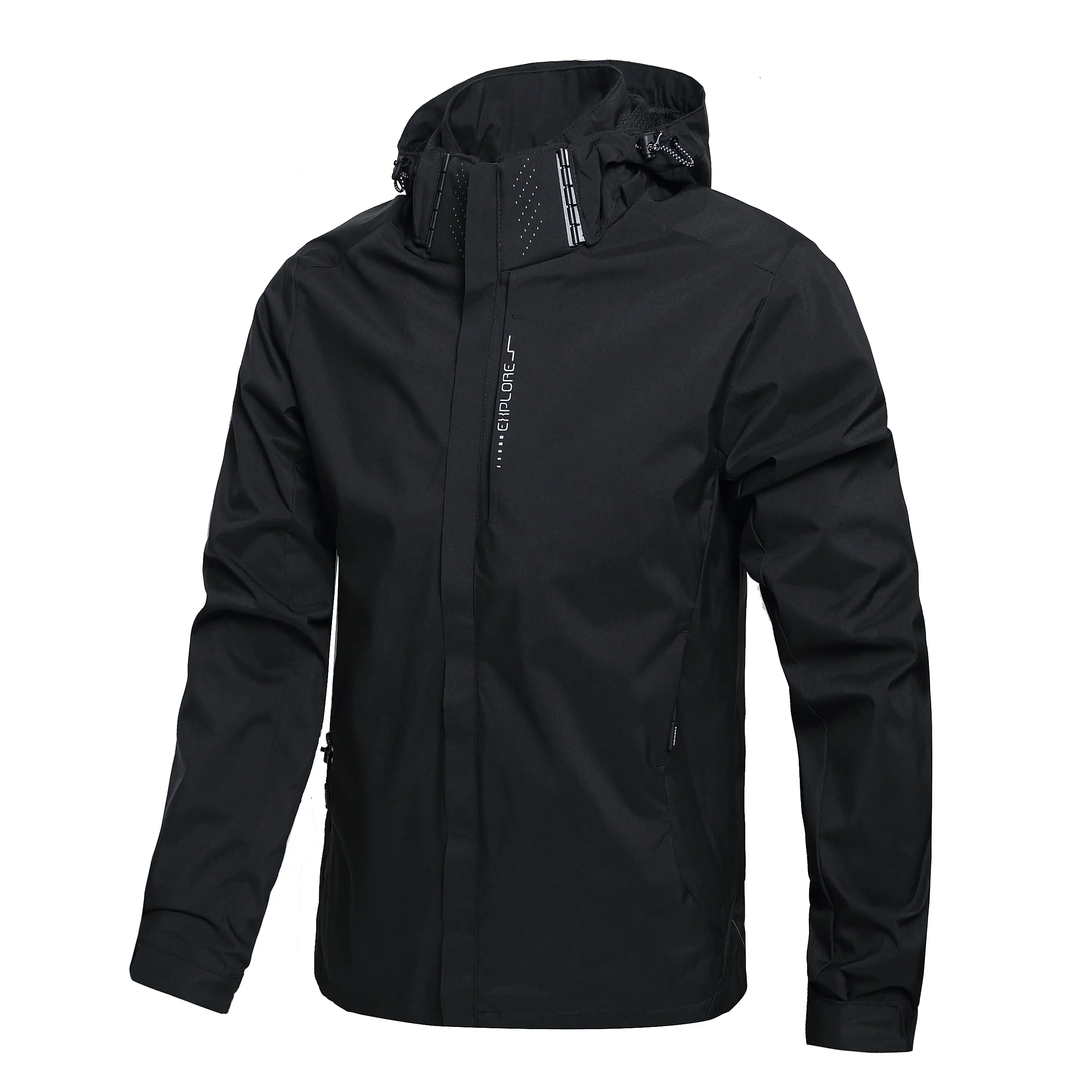 Hikevitang Men's Lightweight Waterproof Trench Rain Jacket - Outdoor Activity Raincoat - Hooded Shell Windbreaker for Hiking, Golf, Travel, Cycling, Running