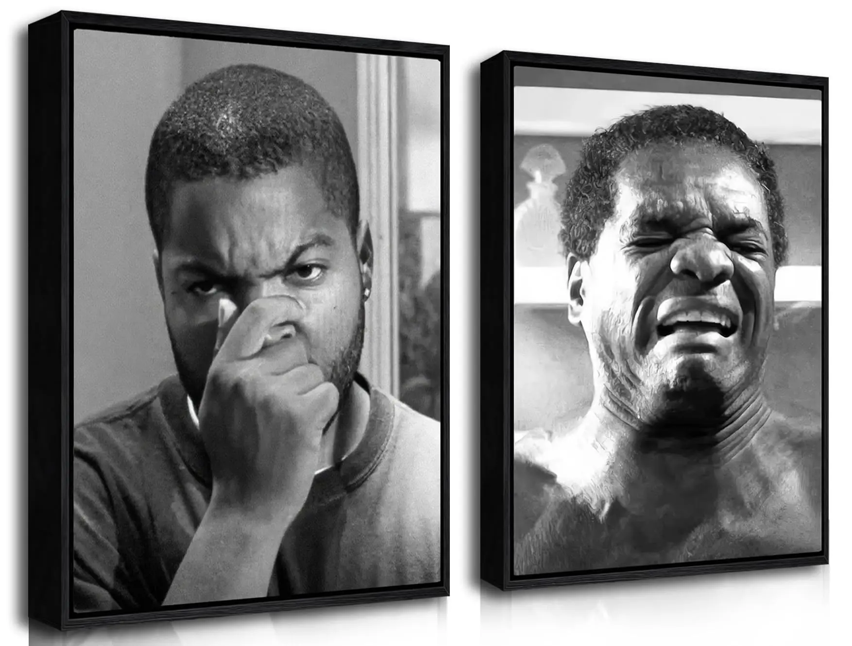 Black and White Framed Canvas Bathroom Wall Art - Funny, Humorous Toilet Decor for Home Bathroom (Home Supplies, Wall Arts, Posters & Prints)