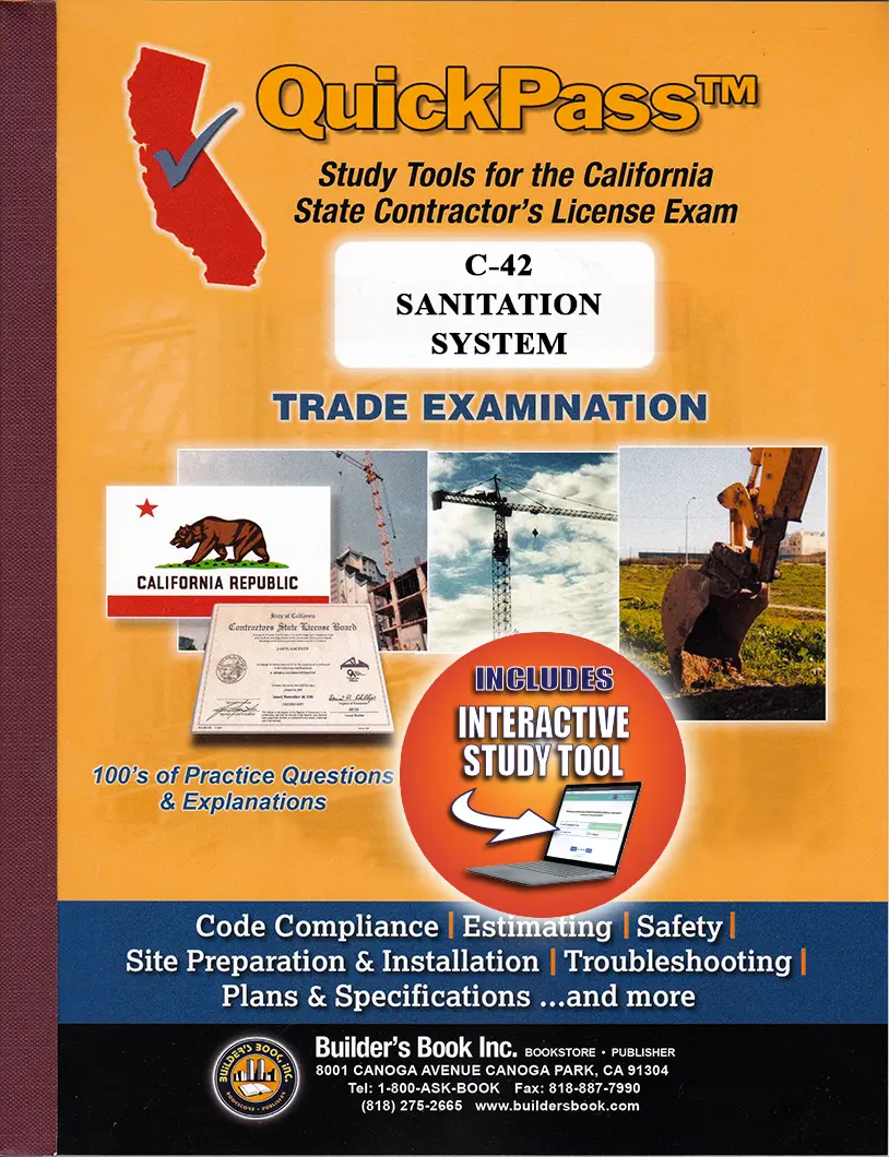 Sanitation System License Examination (C-42) - QuickPass Study Tool Book with Online Interactive Software