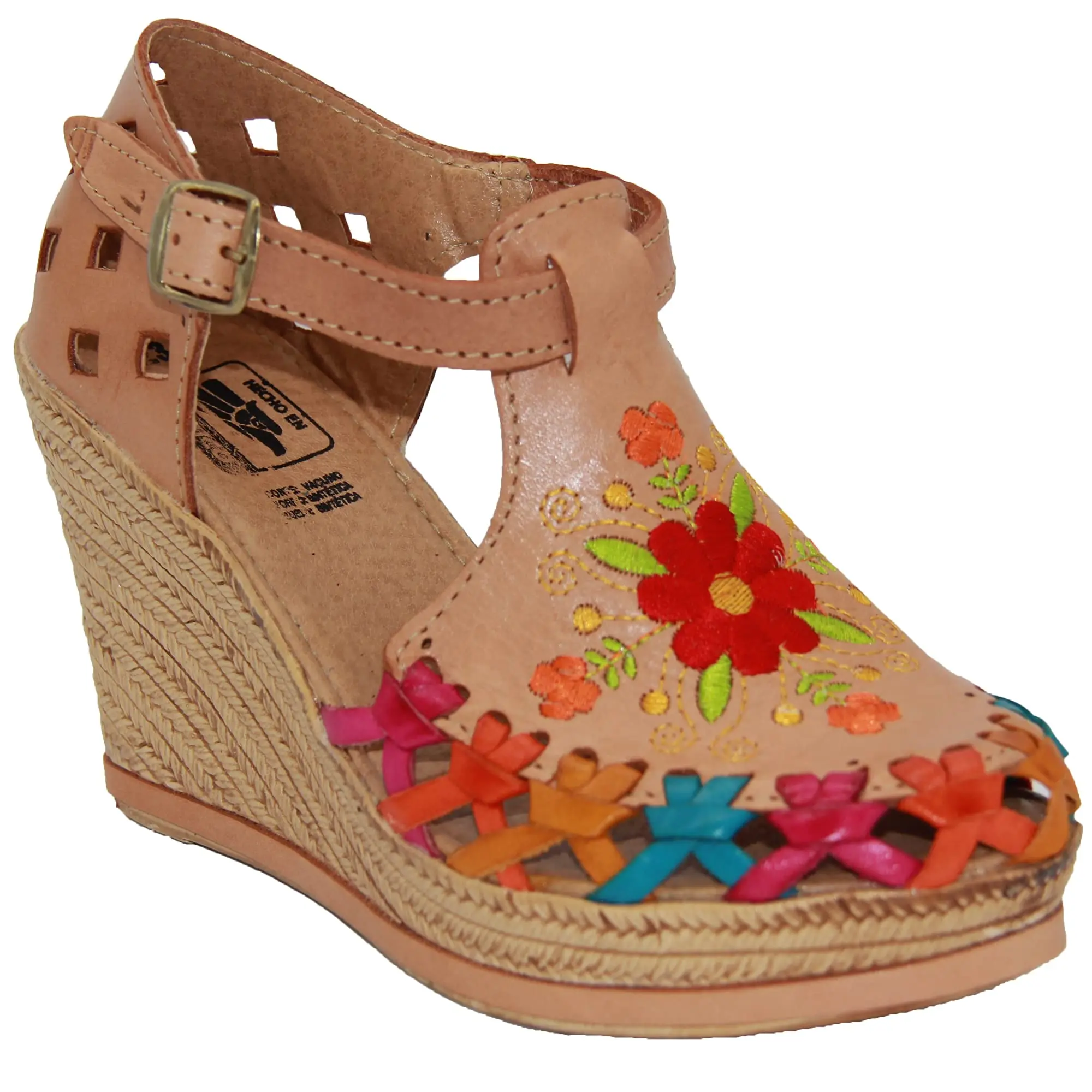 Women's Leather Mexican Huarache Sandal, Women's Huarache Leather Wedge Sandal