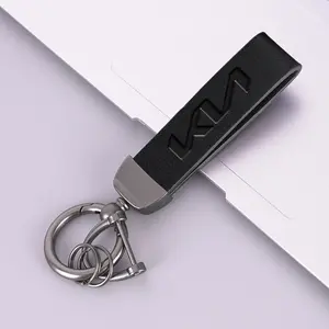 High Grade Leather Keychain with Car Logo Keyring, Accessories for Kia Rio Ceed Sportage Cerato Soul Sorento, Interior Auto Accessories