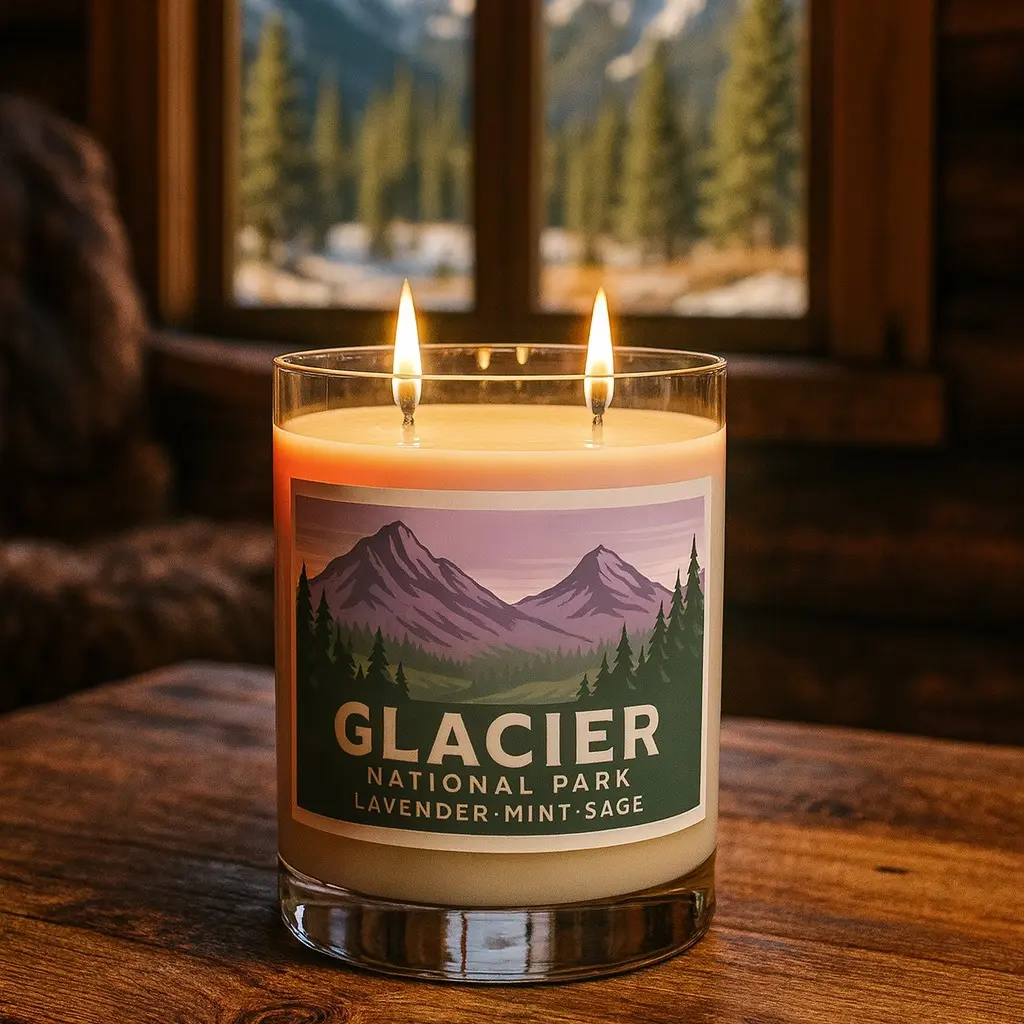 Glacier National Park Candle 11oz Glass Jar | Mountain Scent