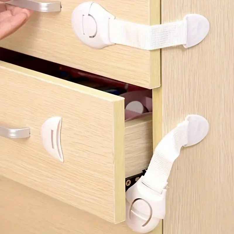 12 Plastic Magnetic Adhesive Drawer Latches - Screw-Free, Safe, Quick-to-Install, Multi-Purpose Home Use Locks for Furniture, Kitchen Ovens