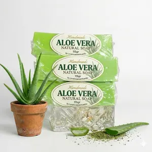 3pcs Aloe Vera & Cactus Natural Organic Soap for Oily Sensitive Skin Cleansing Hydrating Anti-Inflammatory Antioxidant Facial & Body Care Moisturizing Oily Skin