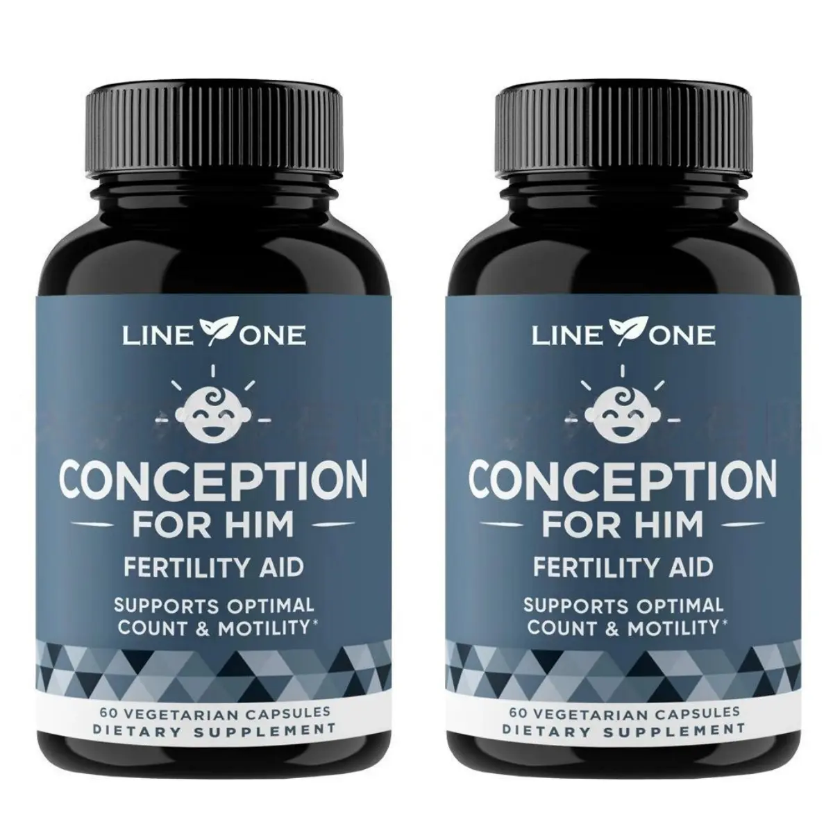 LINE 1 Conception For Him Male Fertility Dietary Supplement - Pre-conception Nutritional Support - Optimizes Sperm Count, Motility - Contains Ashwagandha, Folic Acid, Magnesium, Zinc - 60 Plant-based Softgels