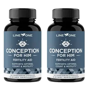 LINE ONE Conception For Him — Male Fertility Supplement & Pre-conception Nutritional Support — Optimizes Sperm Count & Motility — Contains Ashwagandha, Folic Acid, Magnesium, and Zinc — 60 Plant-based Softgels