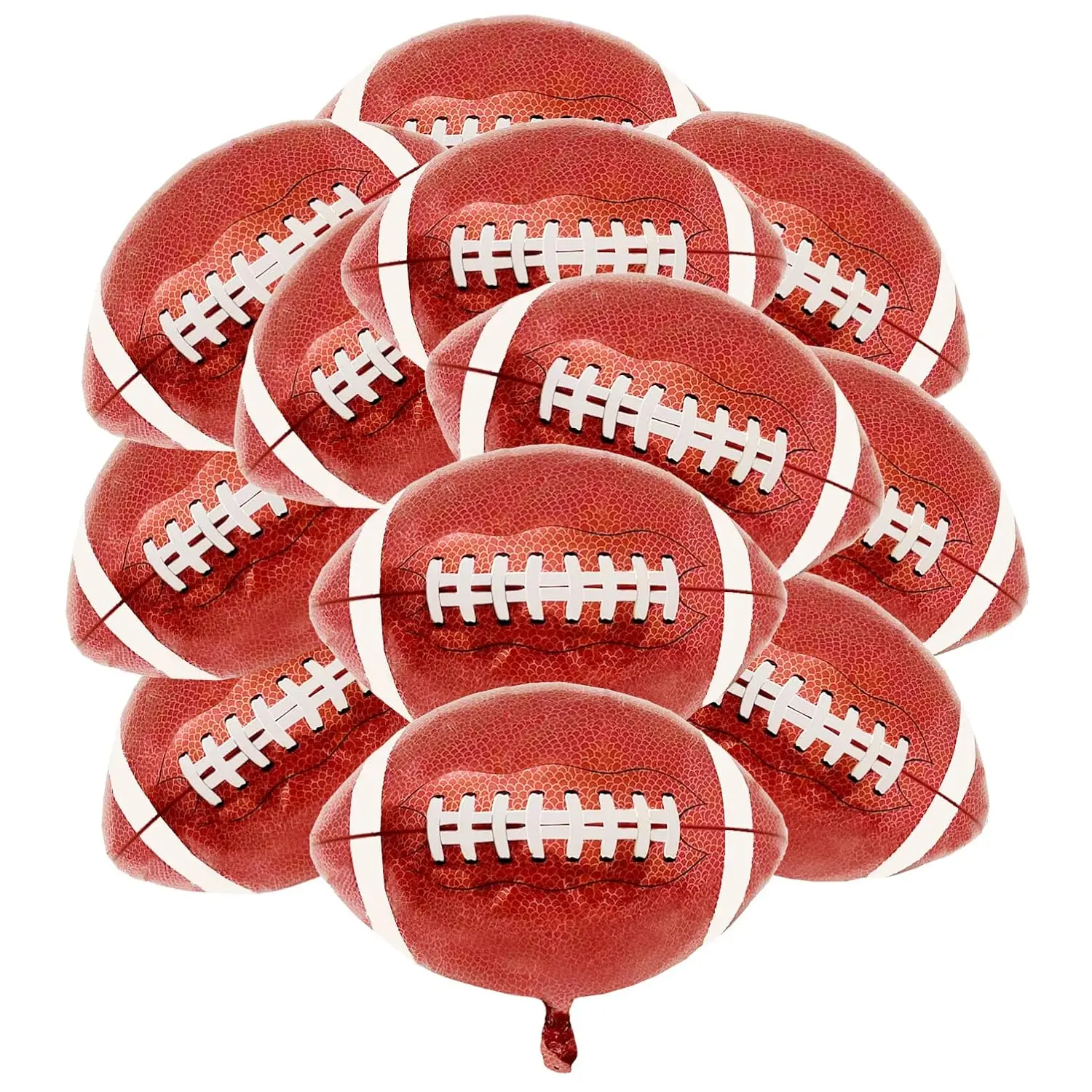 12 Pcs Large 21-Inch Football Foil Balloons, Sports-Themed Birthday & Superbowl Party Decor