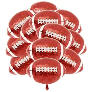 12 Pcs Large 21-Inch Football Foil Balloons, Sports-Themed Birthday & Superbowl Party Decor