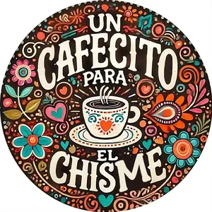 Metal Wall Art Round Aluminum Sign, Wall Art Plaque, with 'Café Para Cervezas' Design, Vibrant Colors & Playful Patterns - Retro Home, Café, Bar, Garage Decor - Home Decor Gifts, Unique Gift Idea