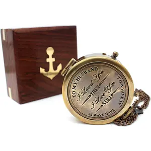 Engraved Brass Compass, Ideal Gifts for Husband for Birthday, Graduation, Confirmation, Baptism, Valentine's Day, Great as Stocking Stuffer Gift