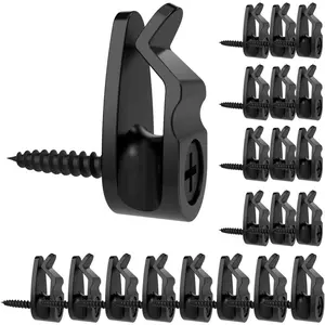 String Light Hanger Hooks,Screw in Hooks for Hanging Christmas Light,Led Fairy Led Light Clips,Black,50 Pack