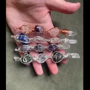Mini Crystal Energy Wand for Reiki Healing - Assorted Colors & Designs - Perfect for Healing Practices