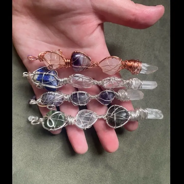 Mini Crystal Energy Wand for Reiki Healing - Assorted Colors & Designs - Perfect for Healing Practices