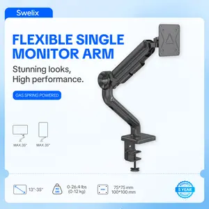 For Ultrawide & Large Monitor Owners! Swelix Easy Adjust Strong Arm — 13-35" Screens, 26.4lbs Capacity, Quick VESA, Cable Management, Easy Adjustable, Gaming Ready