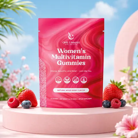 Halal Certified Women’s Multivitamin Gummies - Easy Digestion & High Absorption - Packed with Essential Nutrients, Omega-3, Folate & Biotin for Energy, Beauty, and Wellness - Tasty 60 ct Gummy, Nutrition, Bone Health
