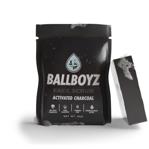 Ballboyz 5.02oz Honey & Clay Teen Face Scrub - Natural Blend Physical Exfoliator with Oats, Aloe, Turmeric, Gentle Daily Antibacterial Care for Active Teens, Acne Clearing Products, Sensitive Skin, Cruelty-Free Deep Cleanse Detox