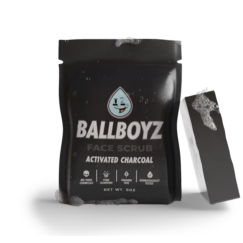 Ballboyz 5.02oz Honey & Clay Teen Face Scrub - Natural Blend Physical Exfoliator with Oats, Aloe, Turmeric, Gentle Daily Antibacterial Care for Active Teens, Acne Clearing Products, Sensitive Skin, Cruelty-Free Deep Cleanse Detox