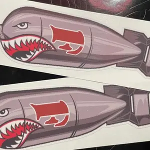 Pair FBomb F Bomb Funny Color Tool Box Bumper Sticker Vinyl Decal Jdm