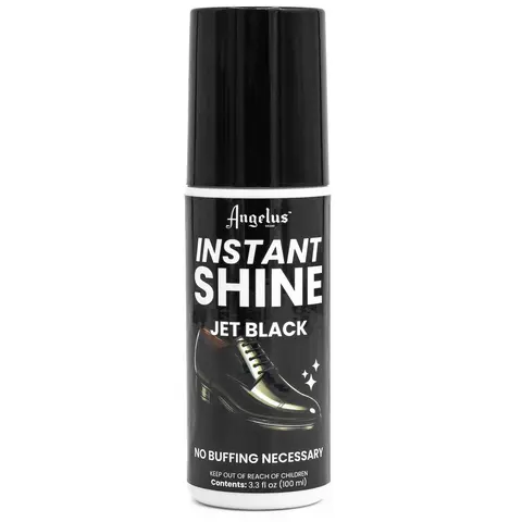 Angelus Jet Black Instant Shine Leather Footwear Polish - 100 ml (3.3 fl oz), 1 Swipe Glossy Finish, No Buffing, Black Shoe Polish for Leather, Formal Wear Footwear Care for Men/Women