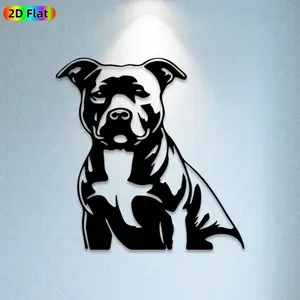 1pc Pitbull Metal Wall Art, Loyal Pitbull Statue Mural, Ideal Gift for New Year, Christmas, Dog Lovers, Themed Home Decor, Weather-Resistant Metal Wall Decor Wall Sculptures, Perfect for Indoor Wall & Outdoor Fence, Home & Garden Decor Accent