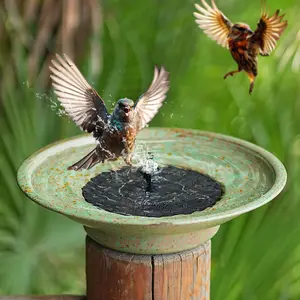 Solar Fountain Bird Bath, Metal Bird Bath Bubbler, Outdoor Bird Bath Bowl, for Outdoors Garden Patio Decor.